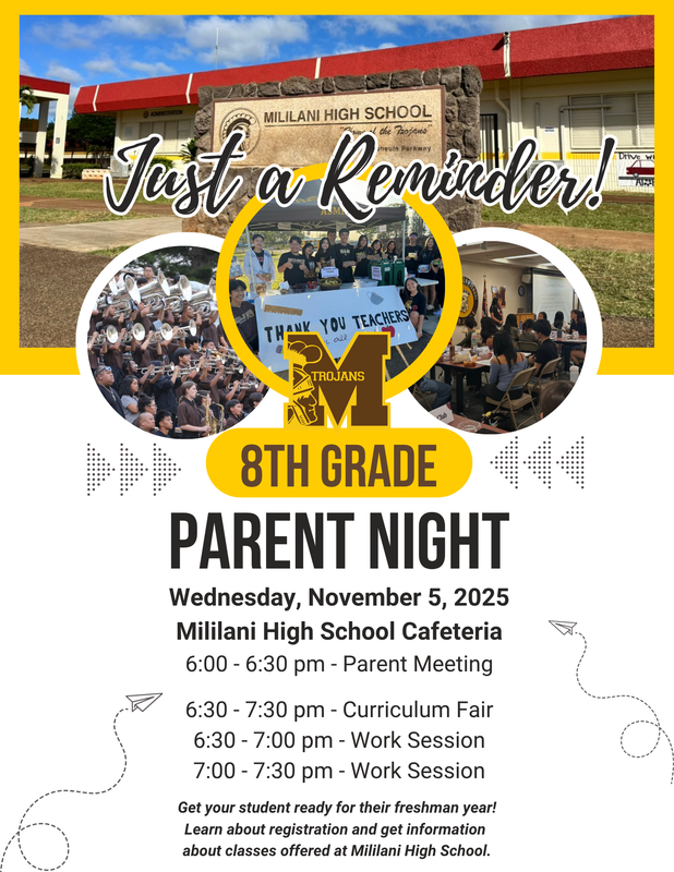 8th grade parent night flyer