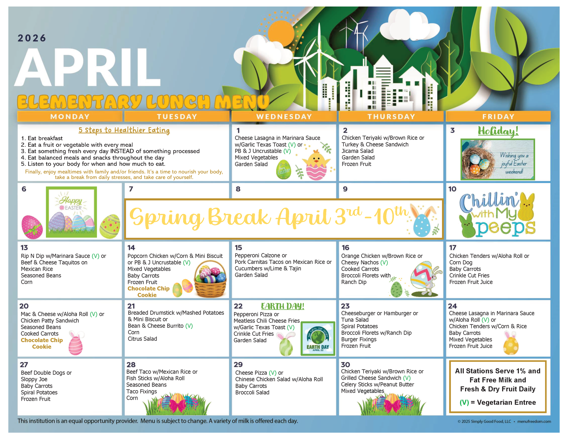 Elementary Lunch Menu (click to view)