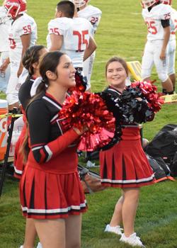 Cheerleaders at football game