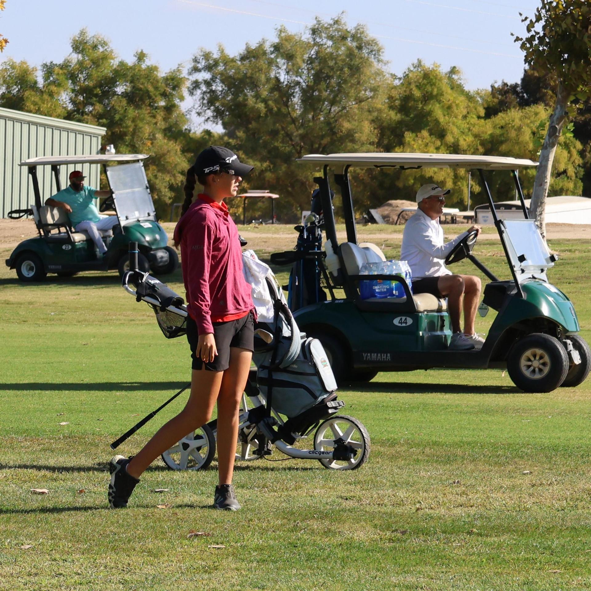 Girls golfers in action at the championships