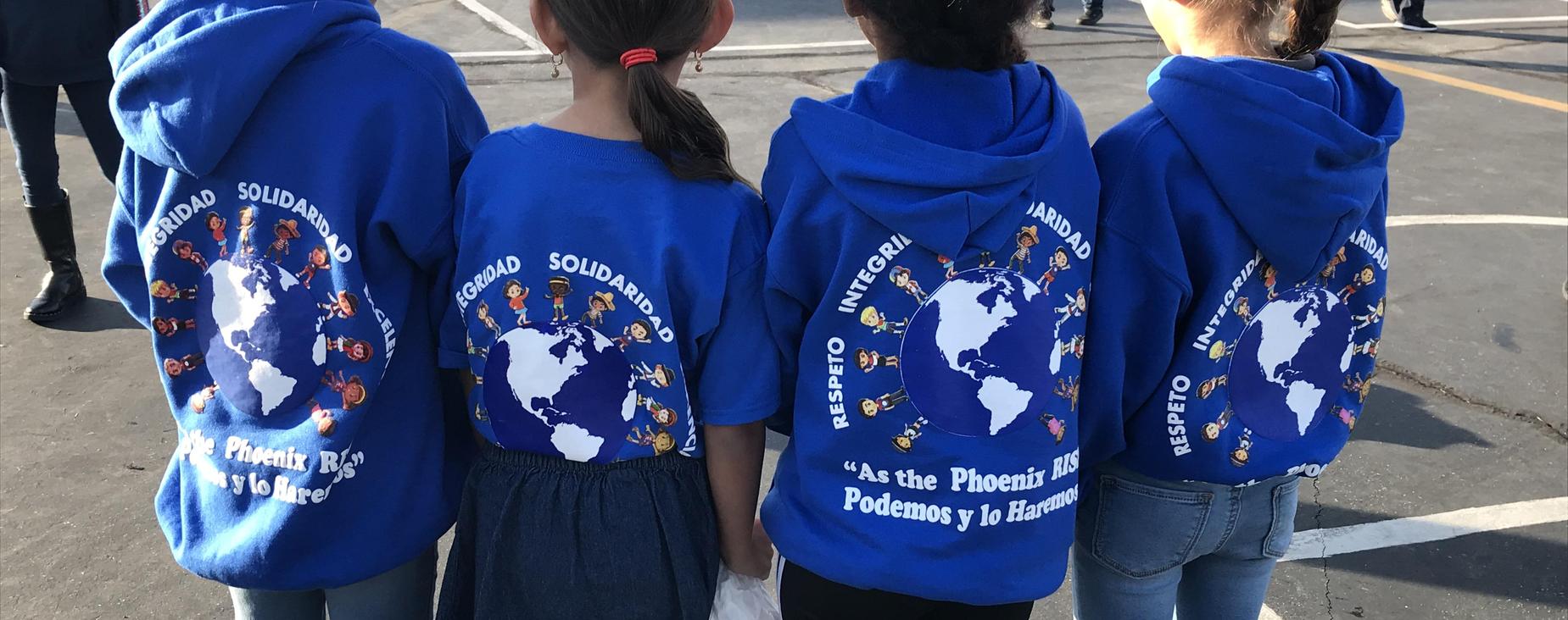 Students wearing EHWLA's spirit gear