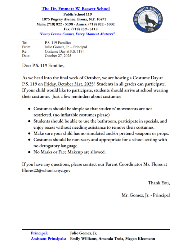 Costume Day Flyer 10 31 2025