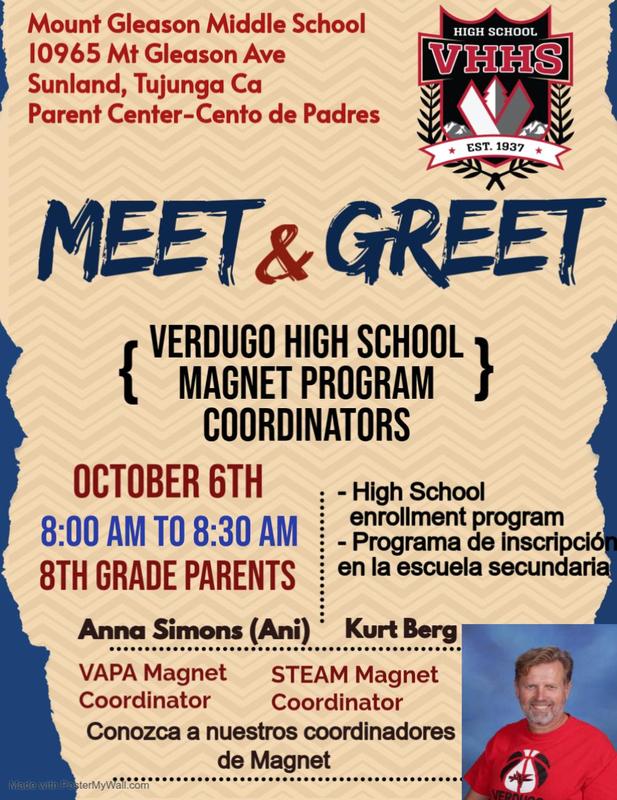 Verdugo Meet and Greet Meeting