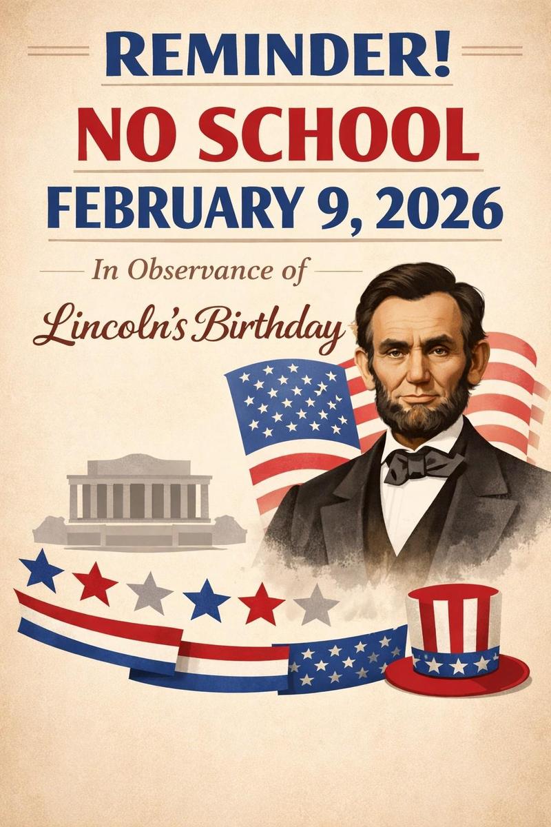 Reminder-No School on Monday, February 9, 2026