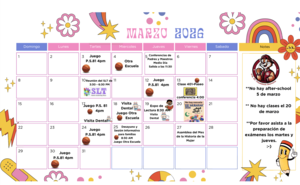 P.S. 81 March Calendar 2026. Spanish