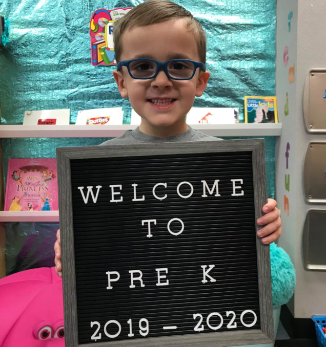 Cason Klause starts his school career at Meet the Teacher in PK.