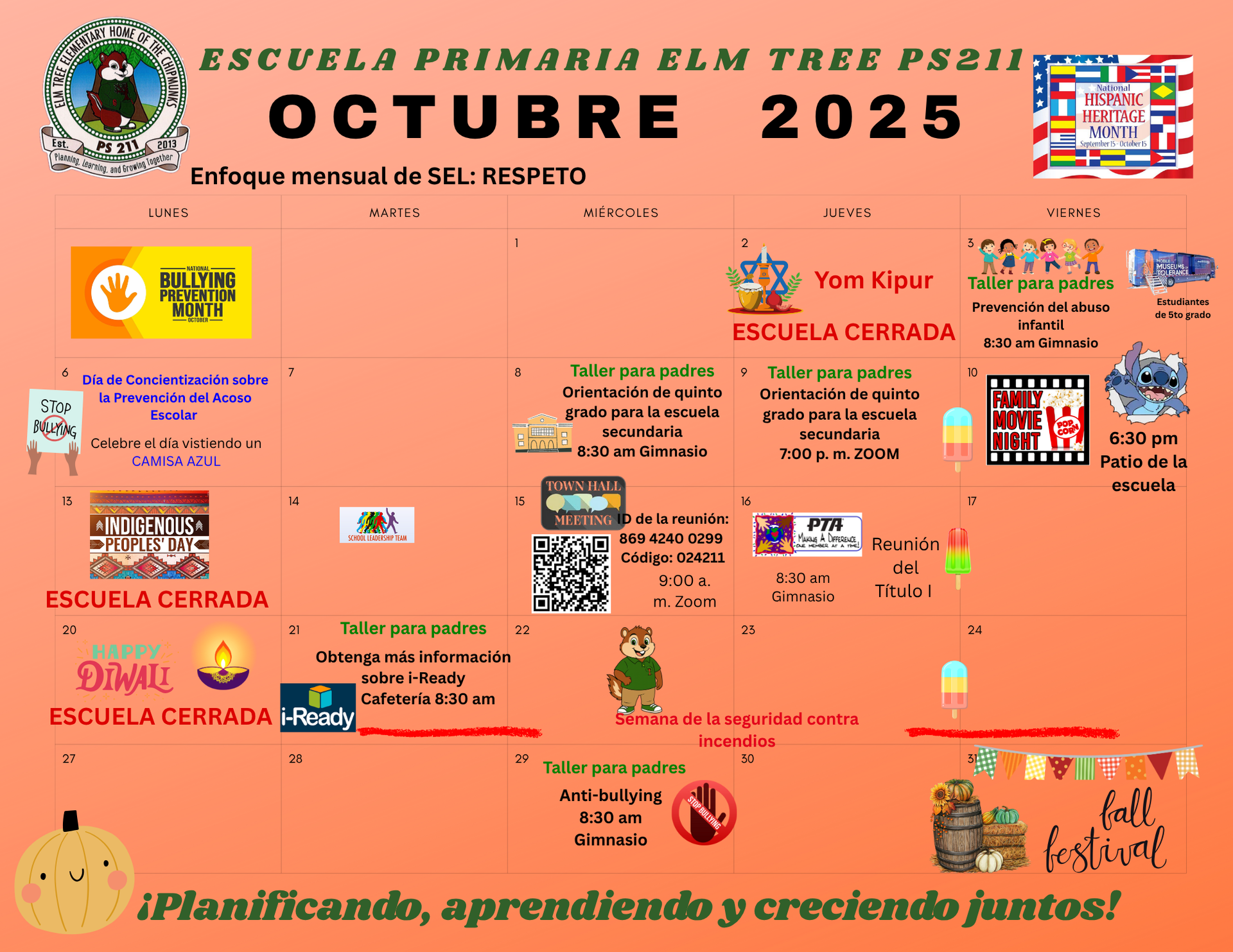 October Calendar Spanish