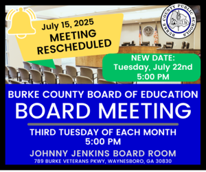 BOARD MEETING RESCHEDULED TO TUESDAY, JULY 22