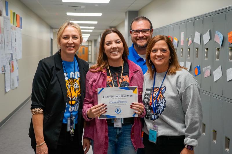 Teacher Sarah Denning with Alcove Trails MS Principals