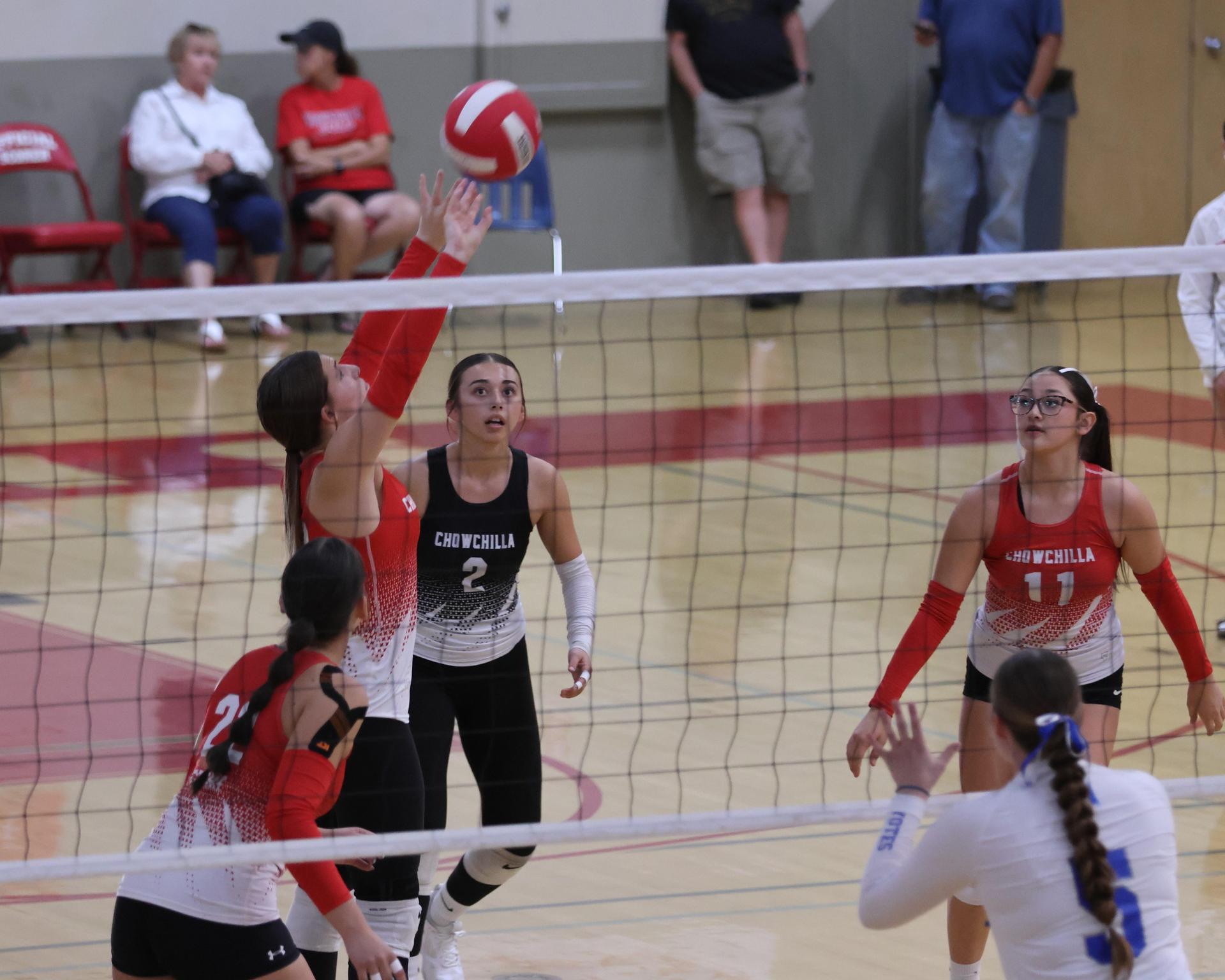 Varsity girls Volleyball playing vs. Madera 5