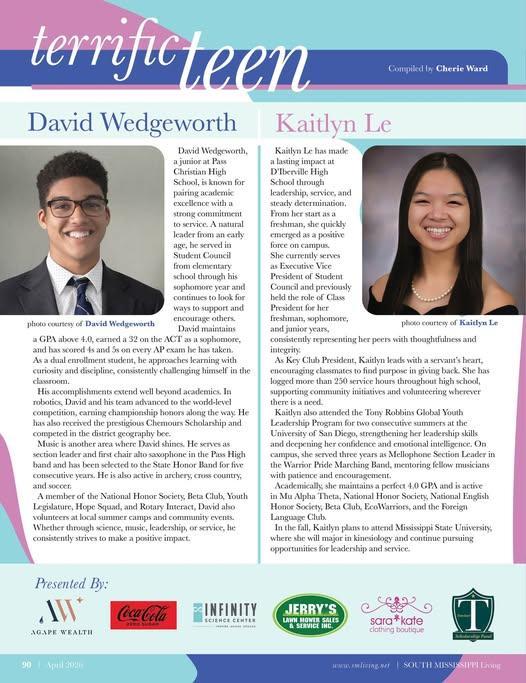 Congratulations, David!! Now, the rest of the Coast knows what we know..You’re a TERRIFIC TEEN!