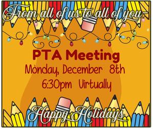brown and yellow December PTA meeting