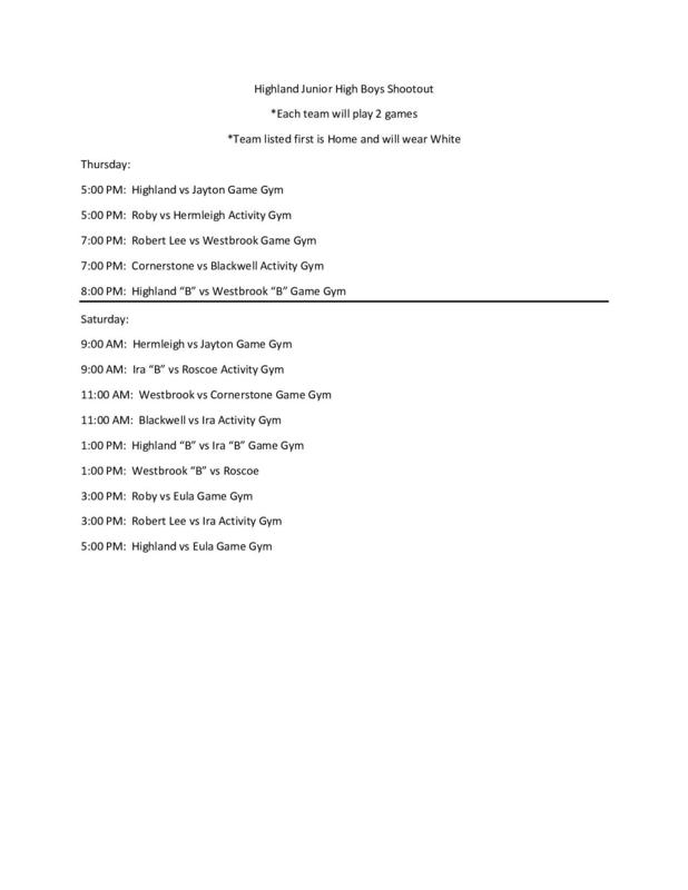 Highland Junior High Boys Shootout Featured Photo