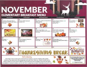 November Breakfast Menu