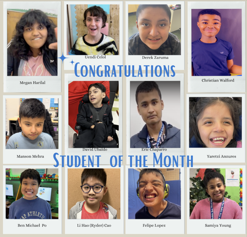 November's Honorees- Student of the Month