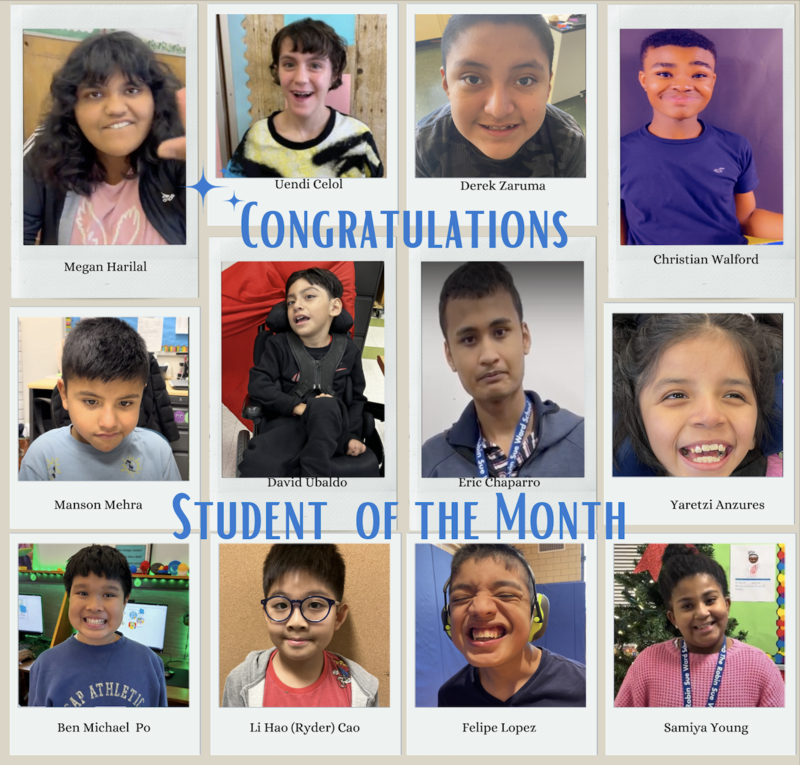 November\'s Honorees- Student of the Month