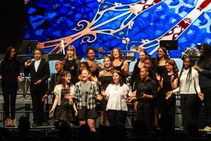 The 8th grade choir performs
