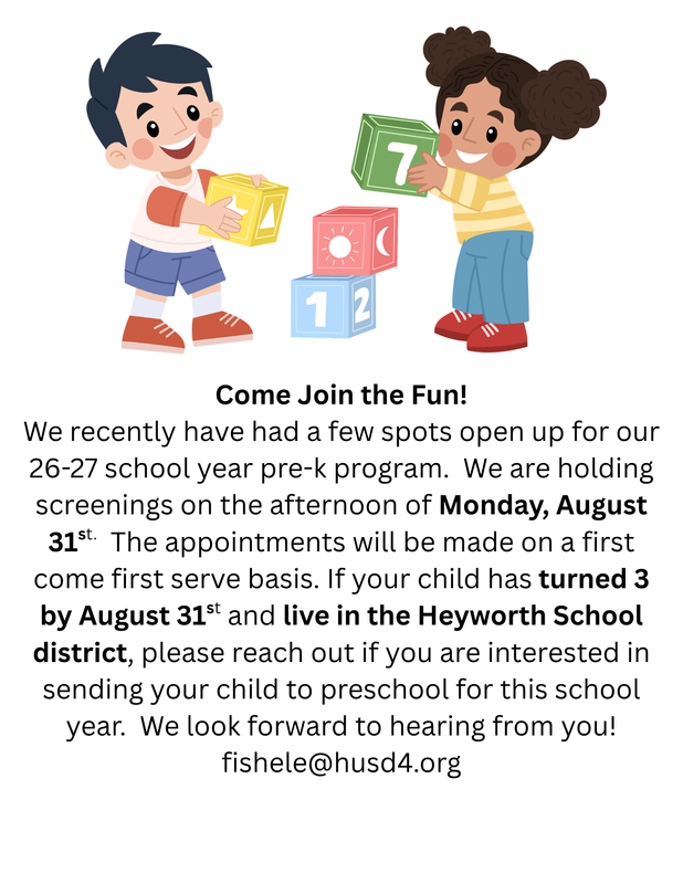 Additional Pre-K Screenings! Featured Photo