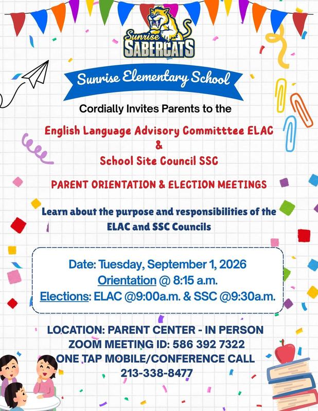 ELAC-SSC Orientation and Elections 9-1-26
