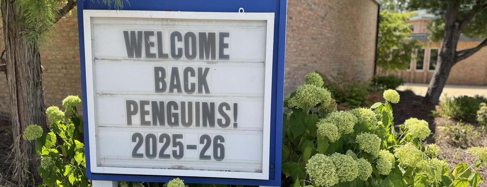 Welcome Back Penguins sign