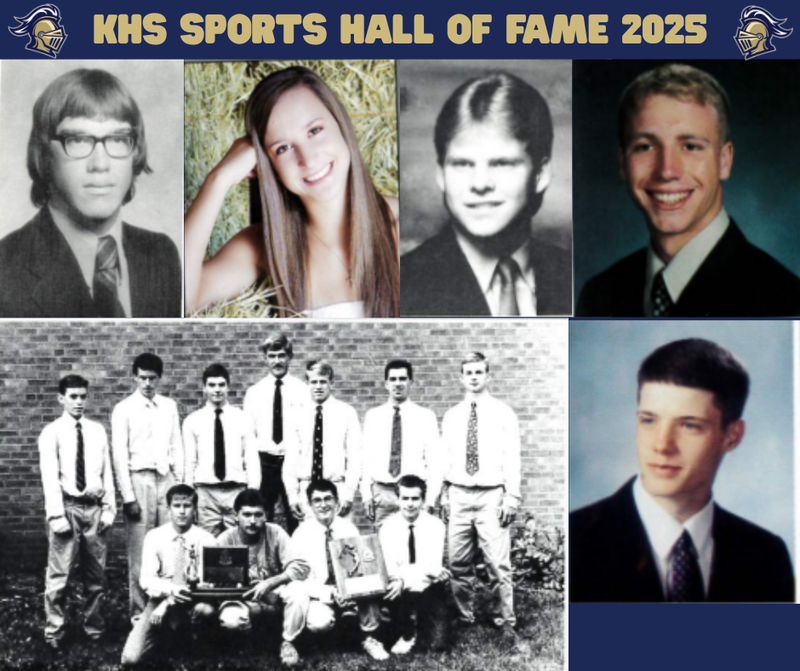 senior picture of 5 athletes and one golf team