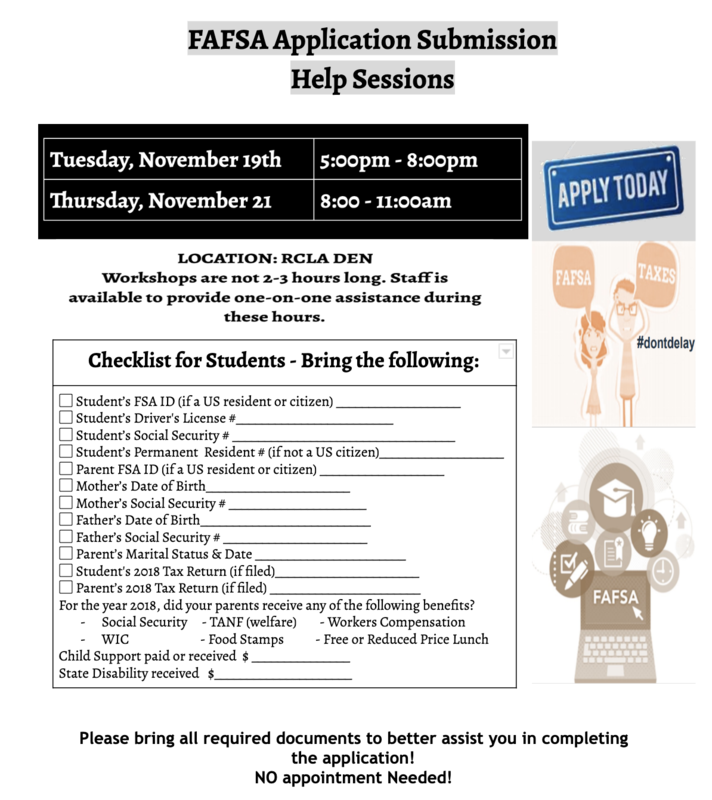 FAFSA/DREAM Application Completion Help Sessions Featured Photo