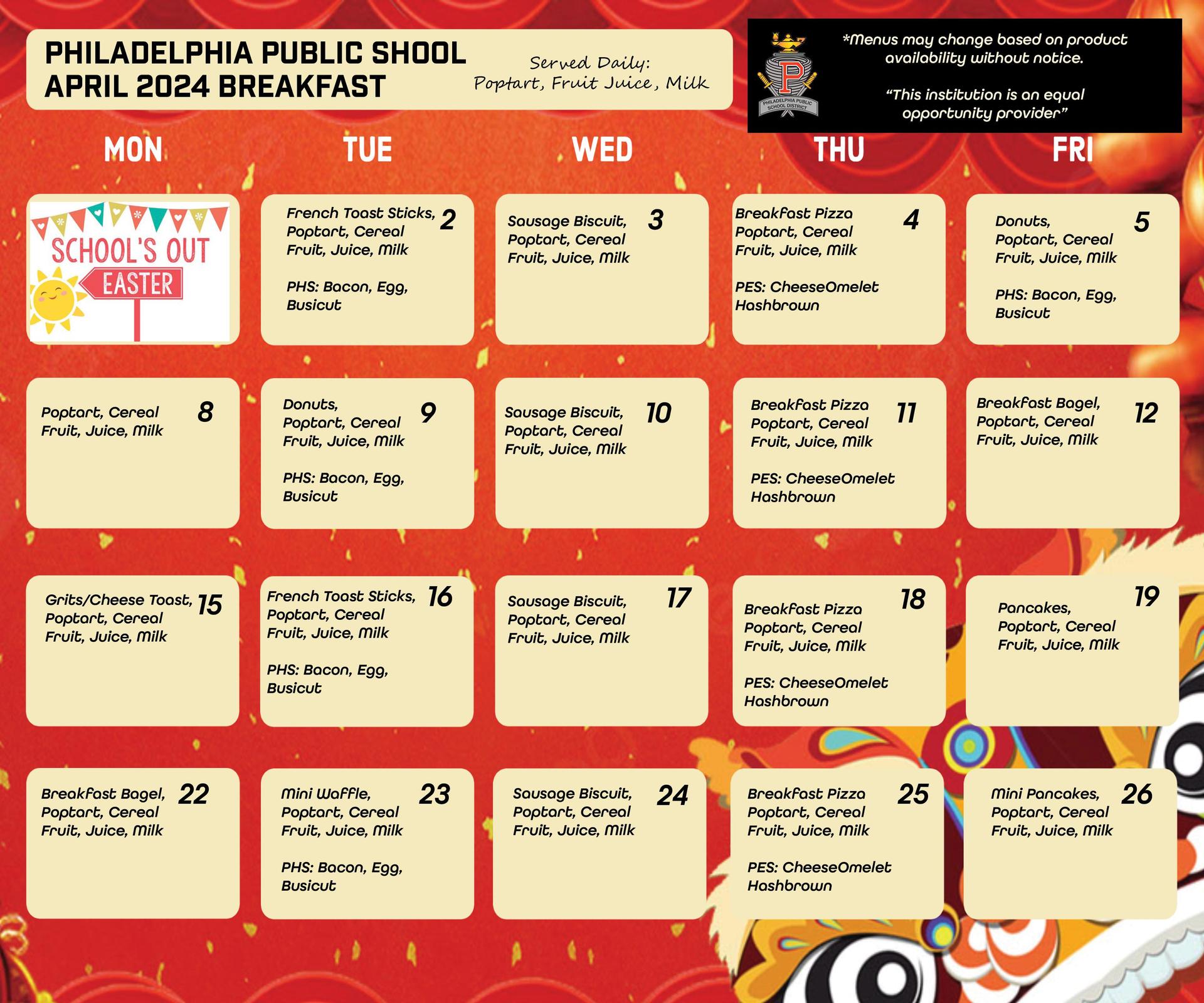 PPSD Menus PPSD Menu Philadelphia Public School District