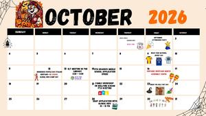 P.S 81 October Calendar - English