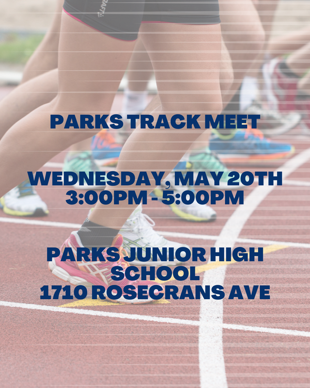 Track Meet Flyer with date, time, and location