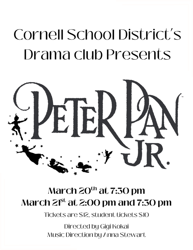 Cornell Drama Club Presents:  Peter Pan Jr. - March 20 and 21! Thumbnail Image