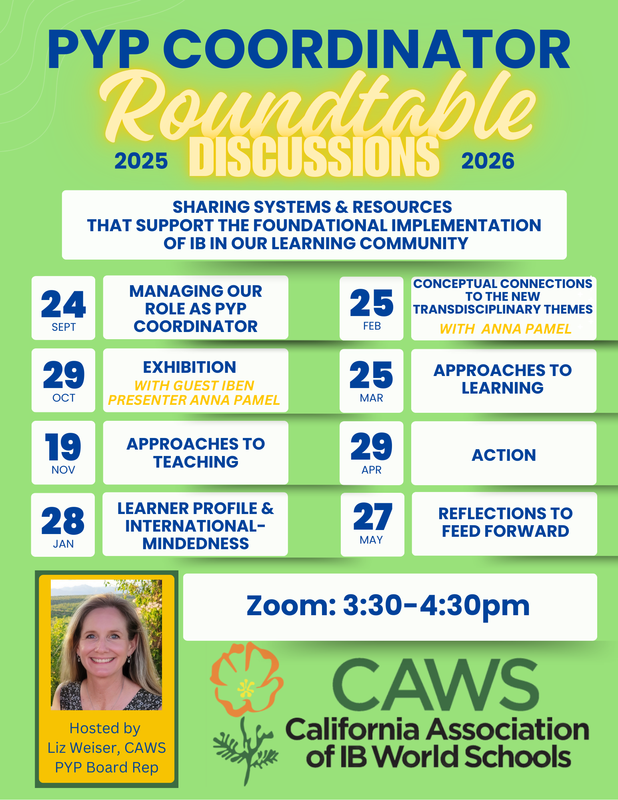 CAWS PYP Calendar of Virtual Roundtables, 2025 - 2026 Featured Photo