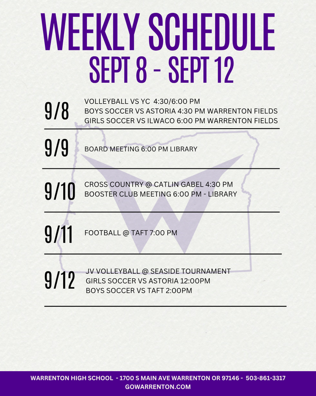 Weekly schedule