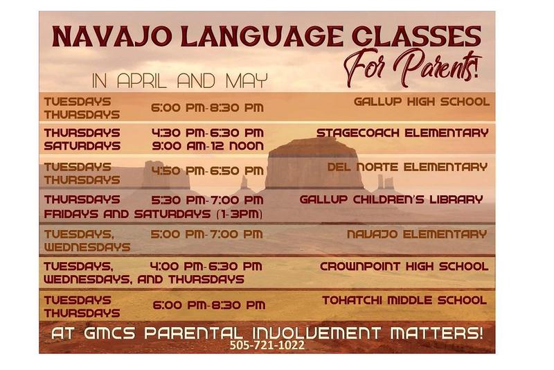 Navajo classes for parents schedule