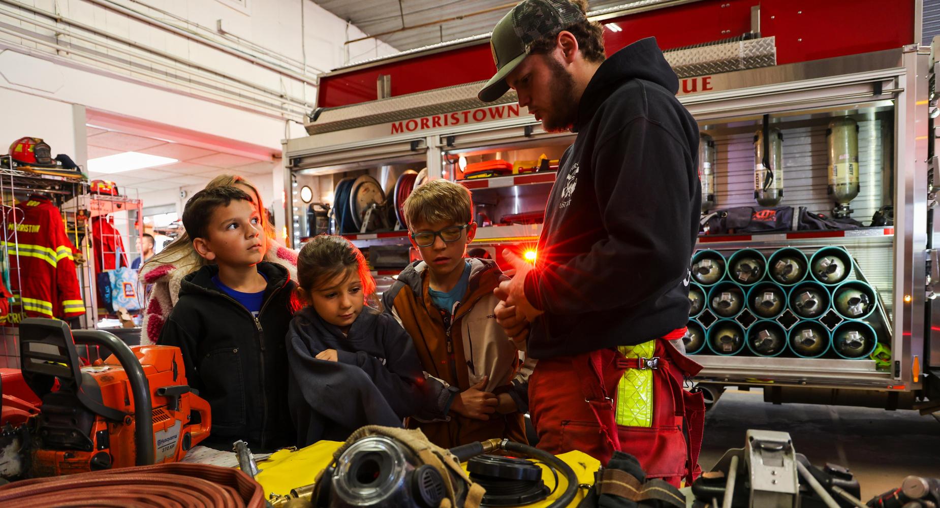 Students visit the Morristown Fire Department