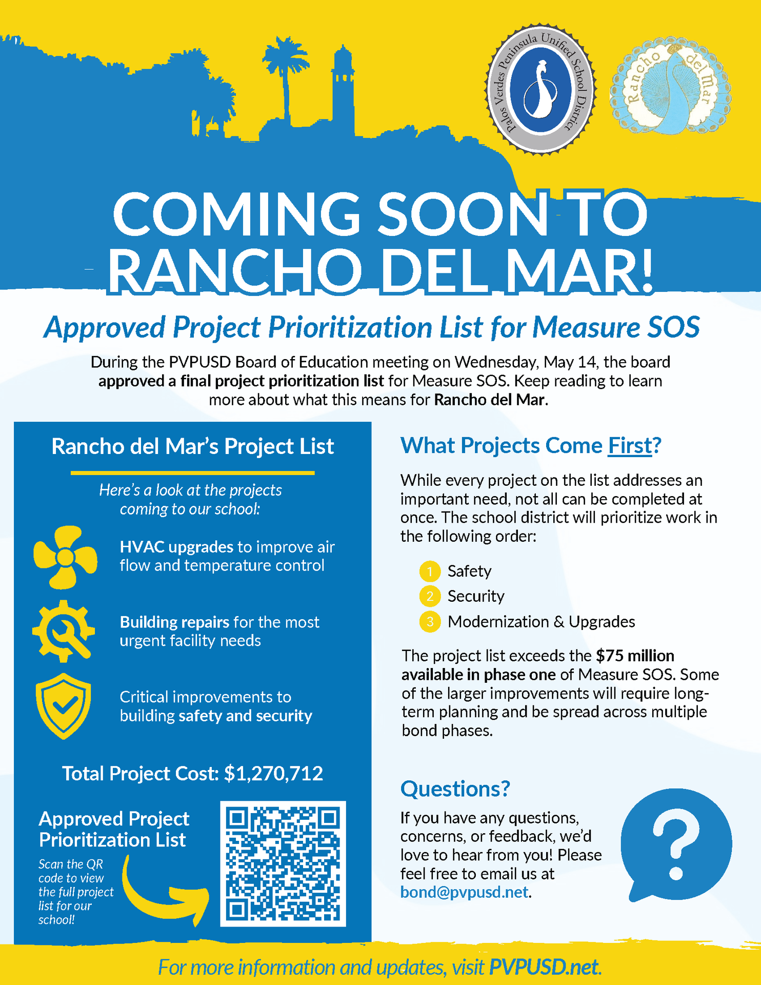 Coming Soon - Approved Project Prioritization List for Measure SOS