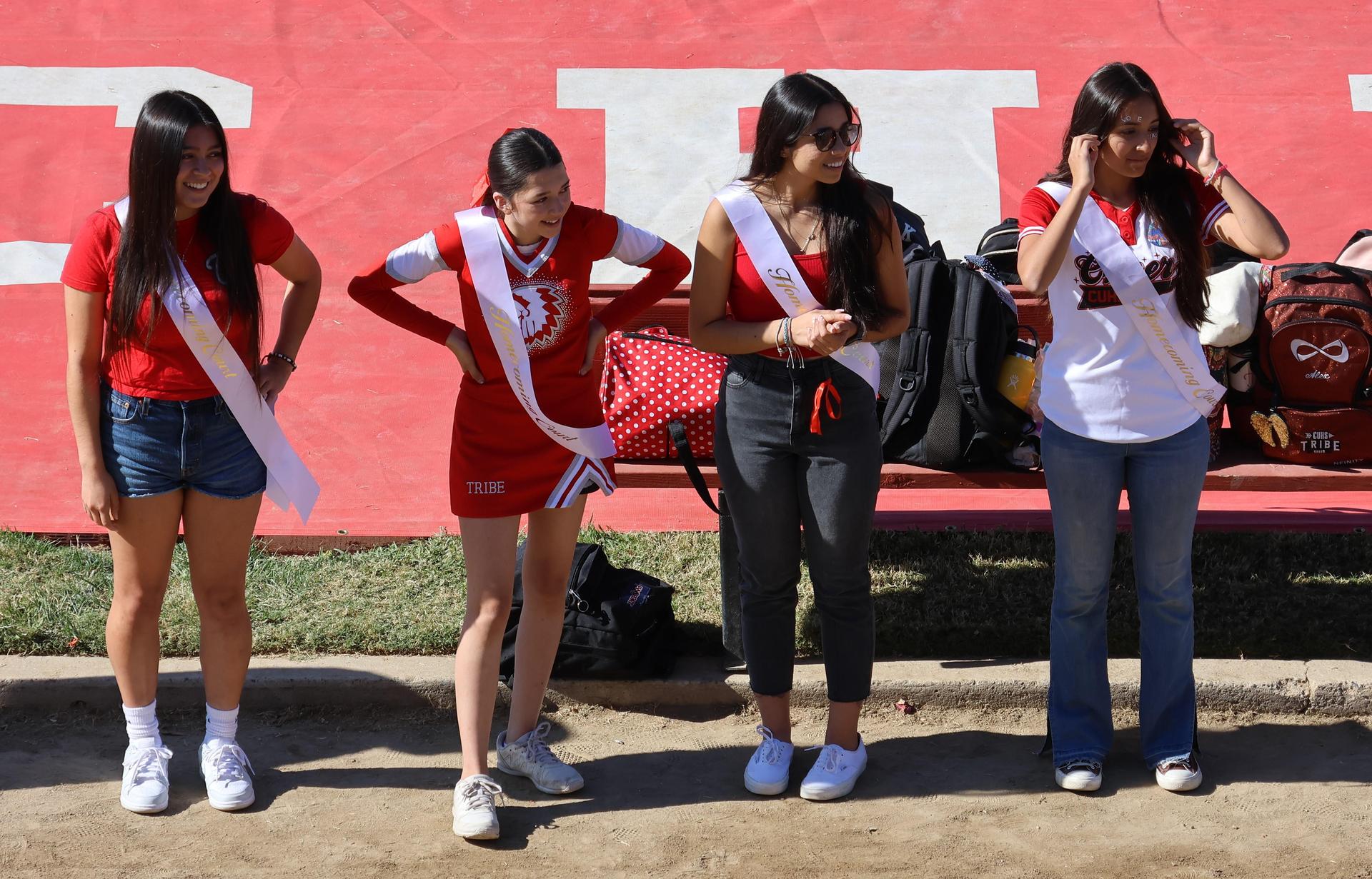 students and staff at the homecoming rally