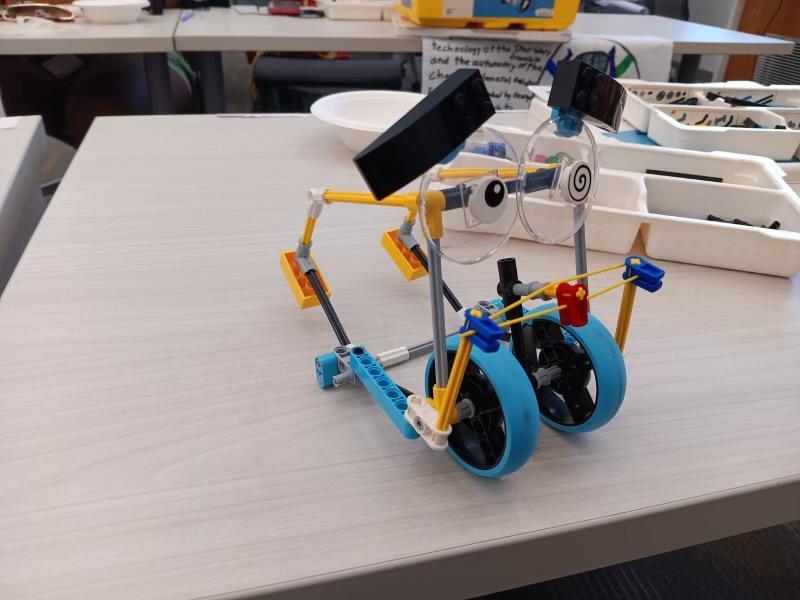 a Lego robot on the table
