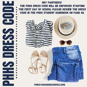 graphic that says "phhs dress code"