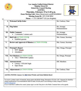 SSC Agenda