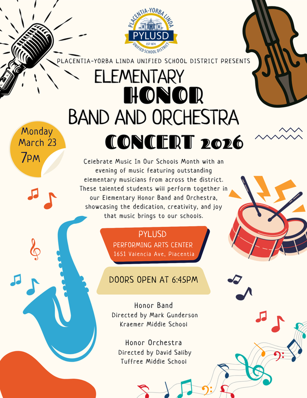 PYLUSD Elementary Honor Band & Orchestra Concert 2026