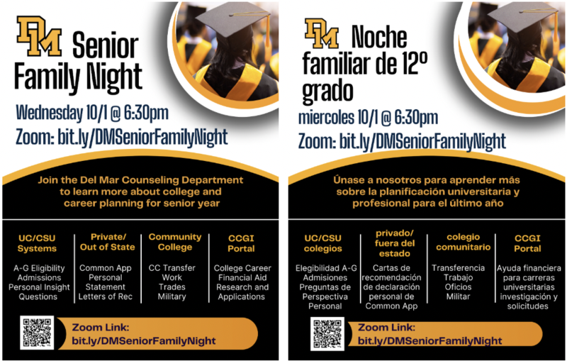 seniot family night oct 1 2025