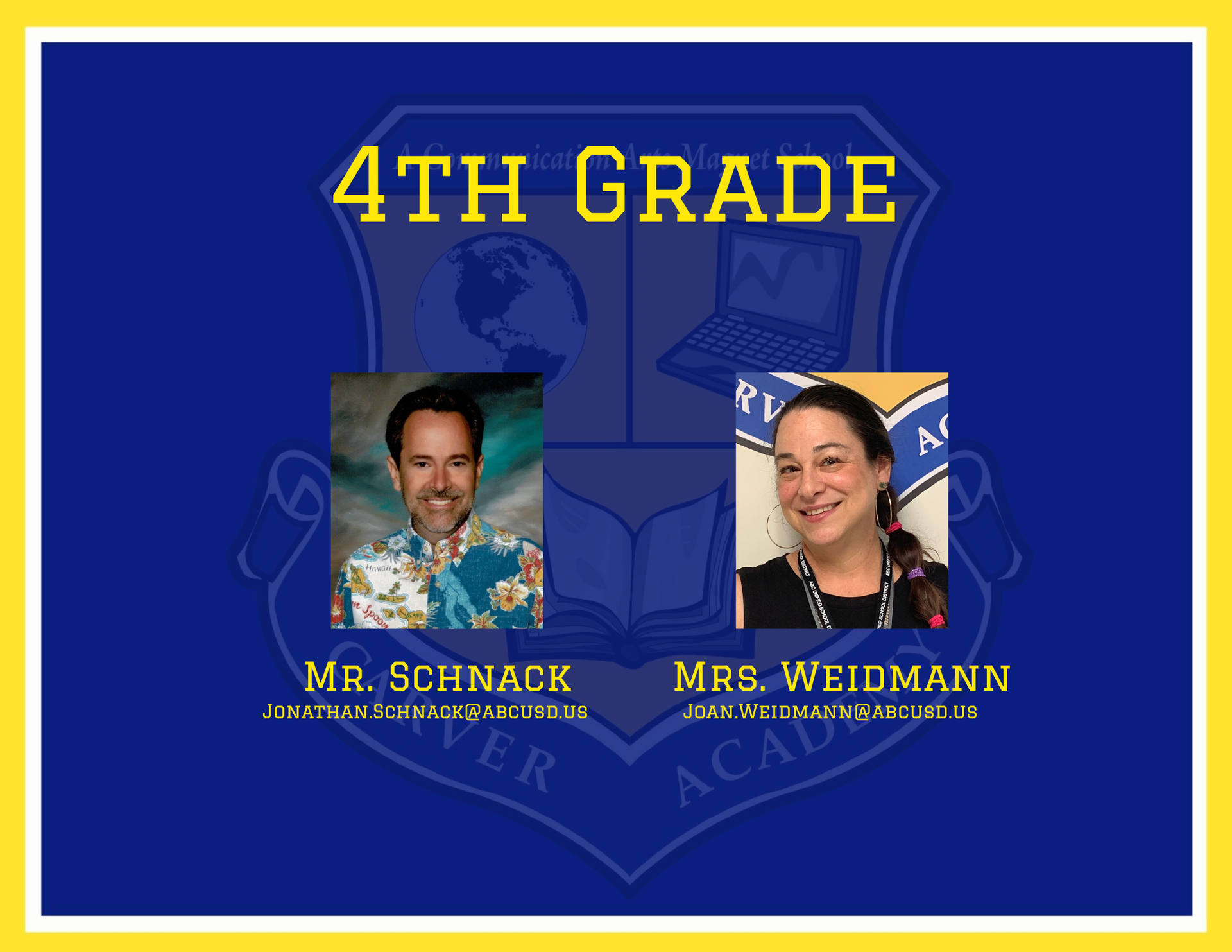 4th Grade Teachers Mr. Schnack and Mrs. Weidmann