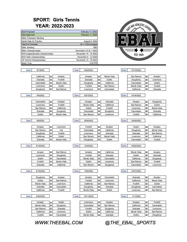 Jr. Varsity Schedule โ Tennis (Girls) โ Foothill High School Jr. Varsity Schedule โ Tennis (Girls) โ Foothill High School