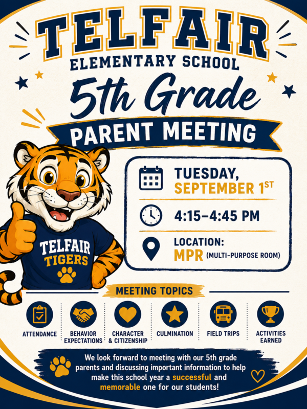 5th grade parent meeting flyer
