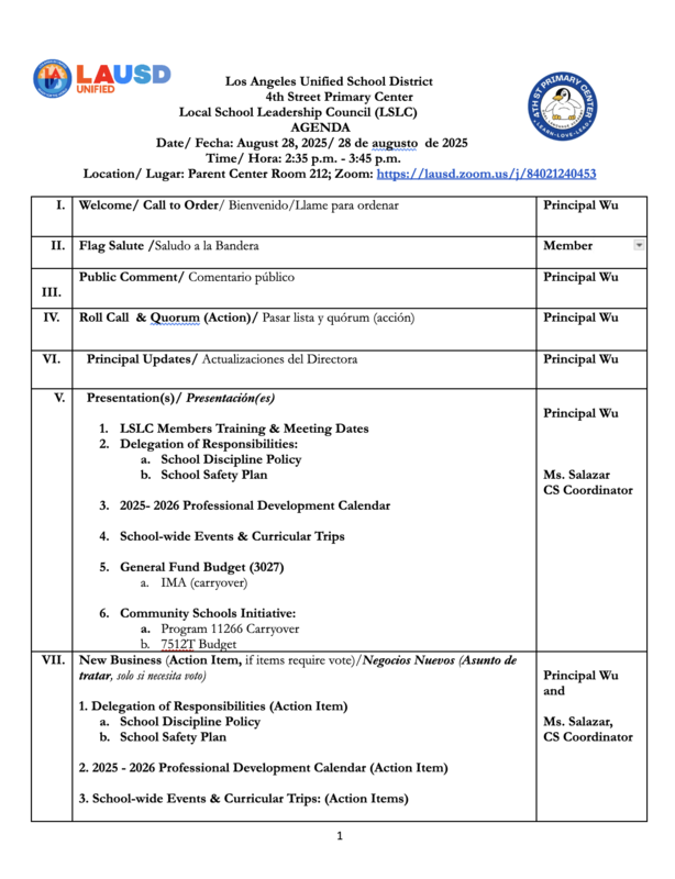 Agenda