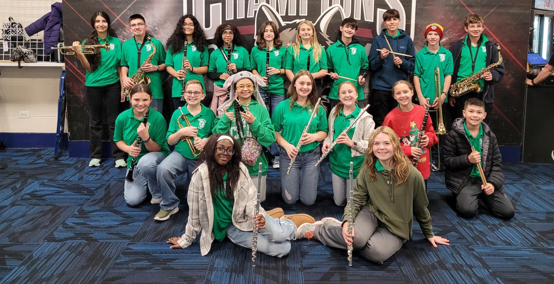 SHJH Pep Band at Chicago Wolves Game