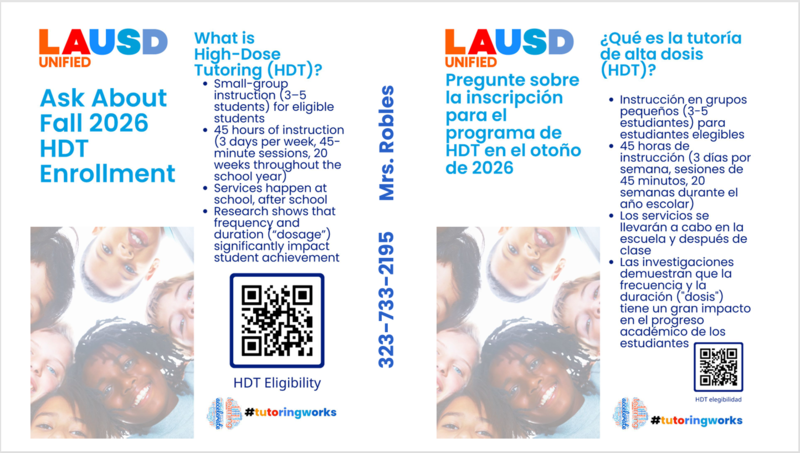 High-Dose Tutoring- Fall 2026