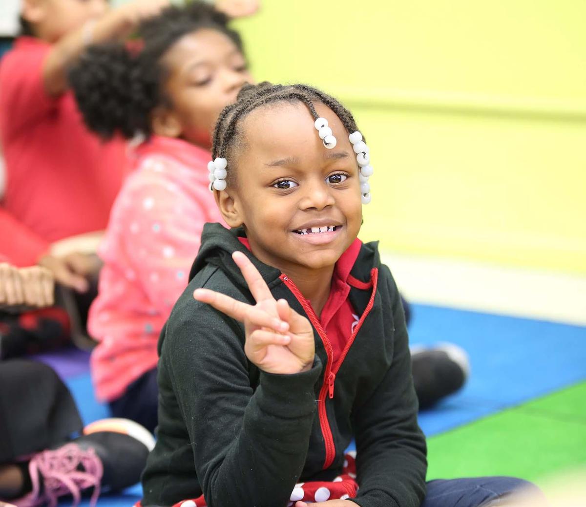 Noble Academy Euclid student in gym class