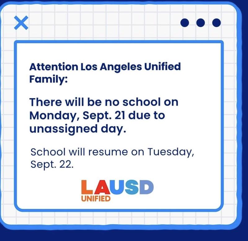 School closed monday