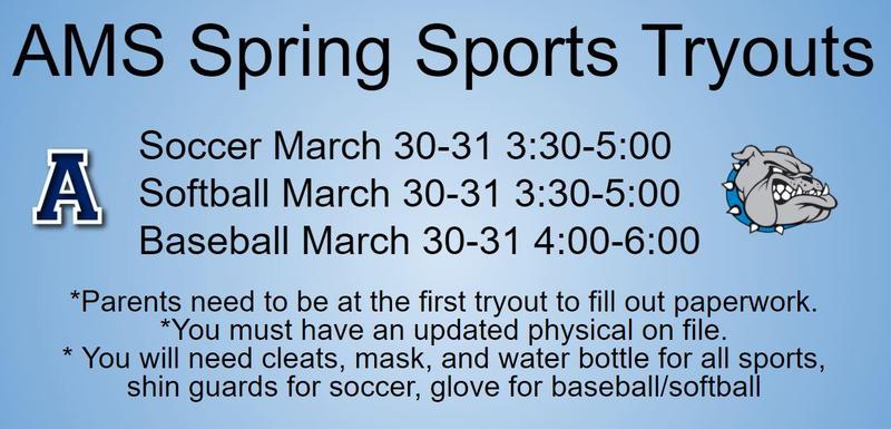 Spring Sports Tryouts! Featured Photo